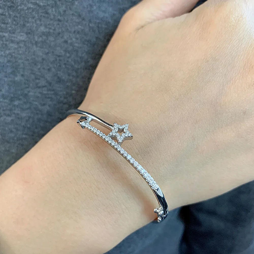 S925 Sterling Silver Bracelet Sen Series Girls' Feeling Bursting Star Bracelet Simple Light Luxury Silver Jewelry