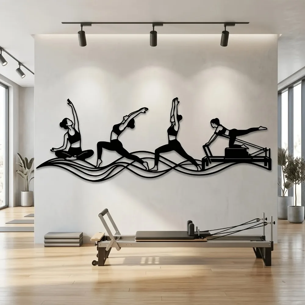 CIFBUY Metal Wall Art Iron Hanging Decor 2D Sculpture Pilates Fitness For Home Gym Studio Indoor Outdoor Fence Home Rustic