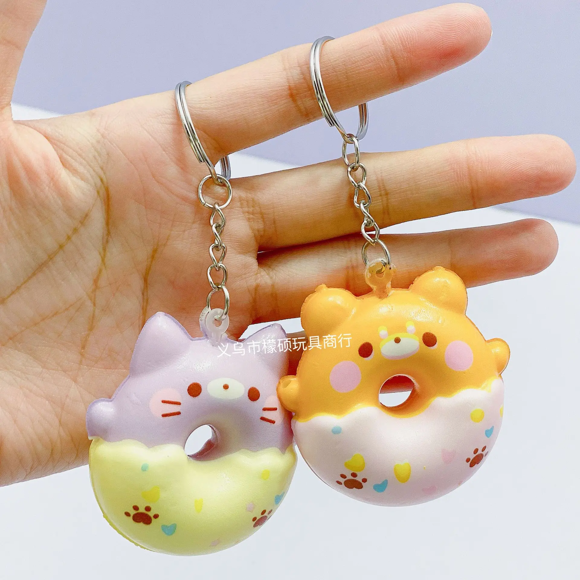 Donut Vent Pendant PU Slow Rebound Animal Decompression Vent Toy Sponge Pendant Keychain  Squishy  Stress Reliever Toys