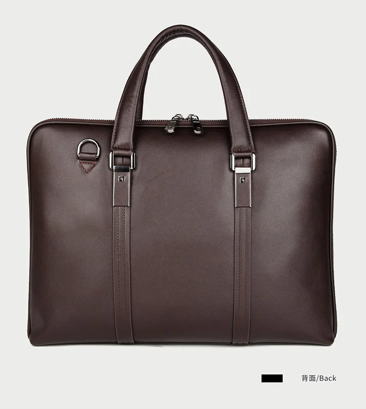 Leather Luxury Genuine Briefcase Men Business Bag 15.6" Laptop 14 Male Office Document File Case Shoulder