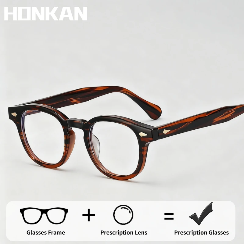 

Vintage Rivet TR90 Frame Small Round Prescription Glasses Women Optical Eyeglasses Man Anti Blue Light Eyewear Brand Design