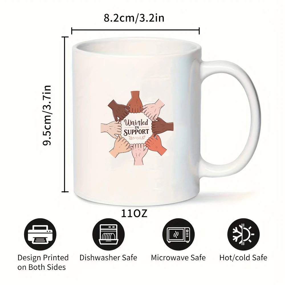 Чашка 11 унций + поддержка солидарности, ручная роспись чашка + детская чашка для холодных и горячих напитков — рождественский подарок для семьи и офиса