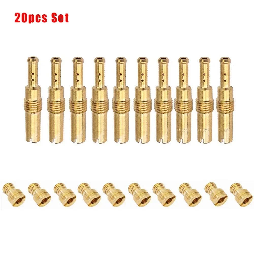 20Pcs Carburetor Main Nozzle Kit Slow/Pilot Nozzle For CVK 32,35,38,40,42,45,48,50,52,55 Carburetor Main Injector Parts