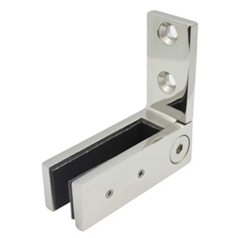 Frameless 316 Glass Clamp Terrace Railing Designs Handrail Glass Holder 90 Degree Glass to Wall Clamp