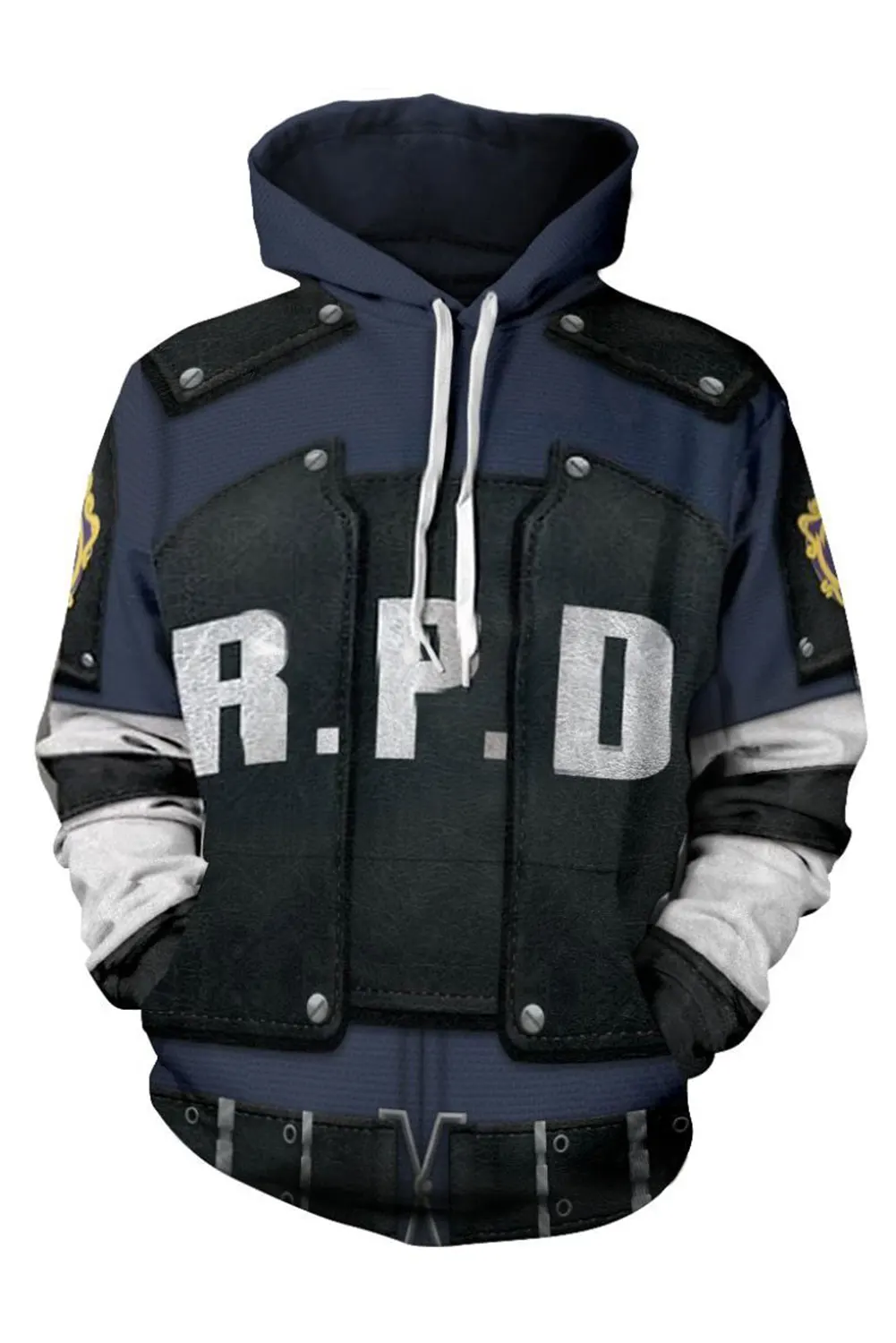 Bluza z kapturem dla dorosłych Leon Scott Kennedy Cosplay policjant kostium bluzy bluza z kapturem nieformalne okrycie wierzchnie męski damski płaszcz