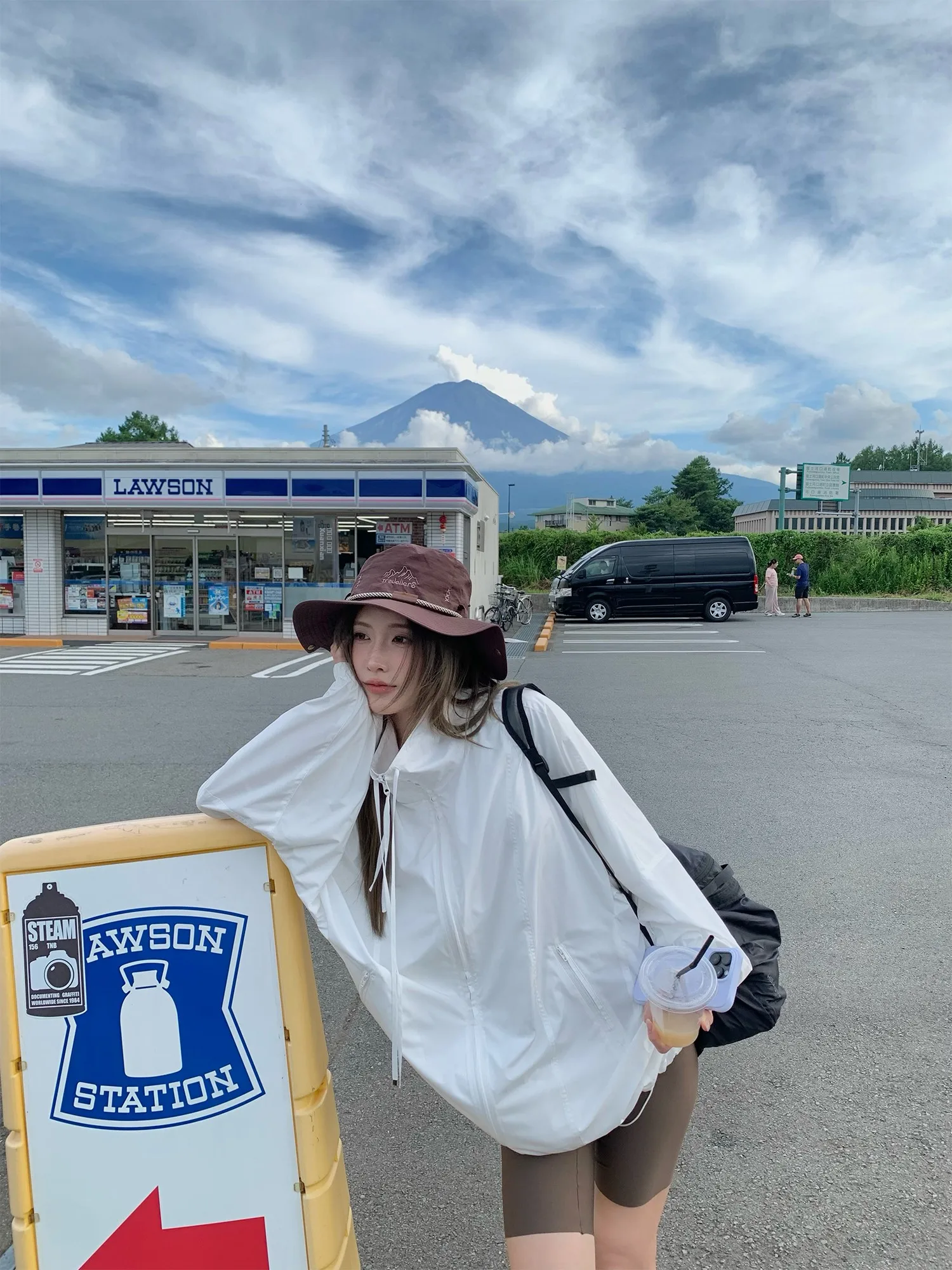 

PPLAND Station Overture Women's Loose Casual Zipper Upstand Collar Sunscreen White Windbreaker Jaet Polyester Fiber