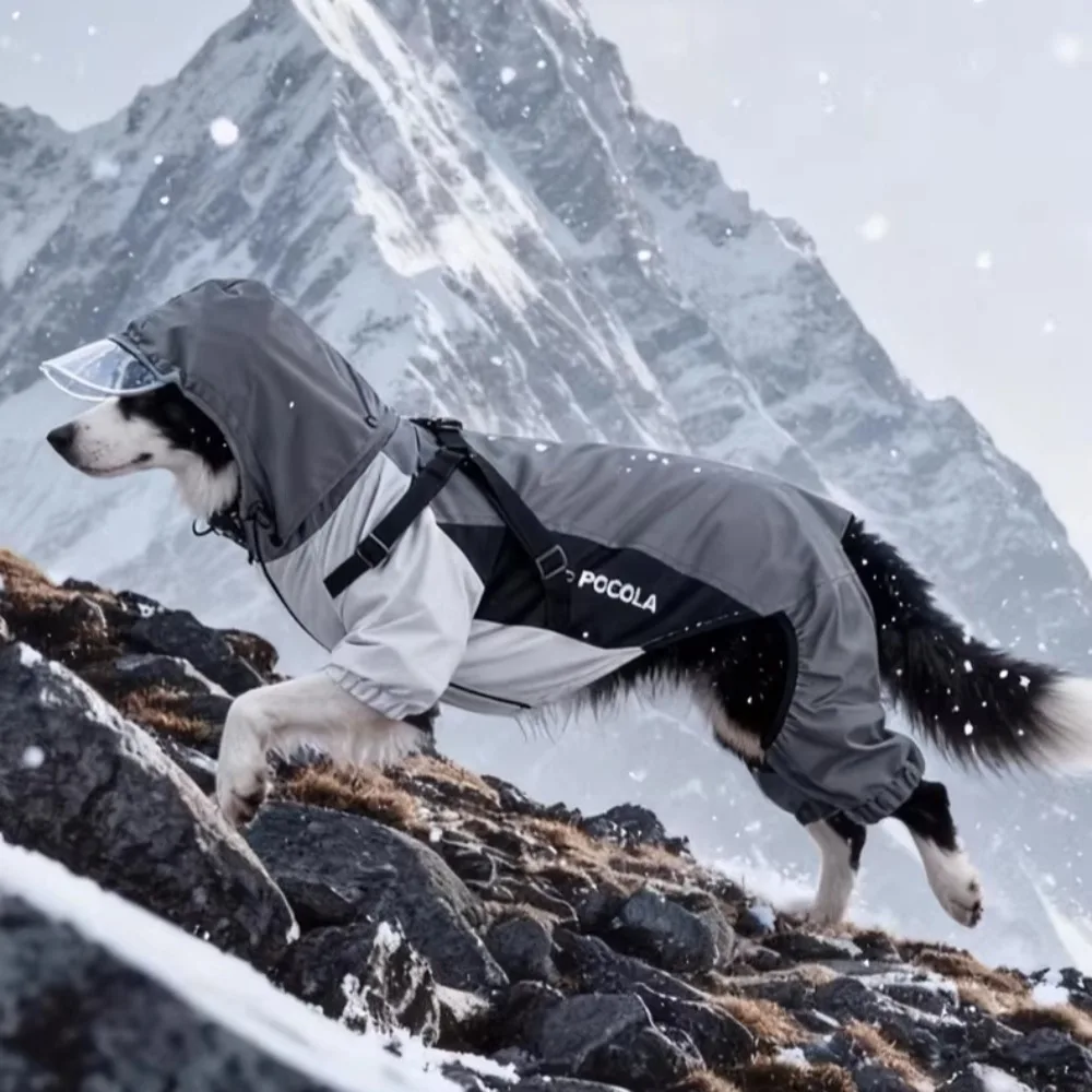 

Outdoor Waterproof Dog Cloth Stormcoat Warm Thicken Medium-sized and Large Dog Quadruped Clothes Pet Products Accessories