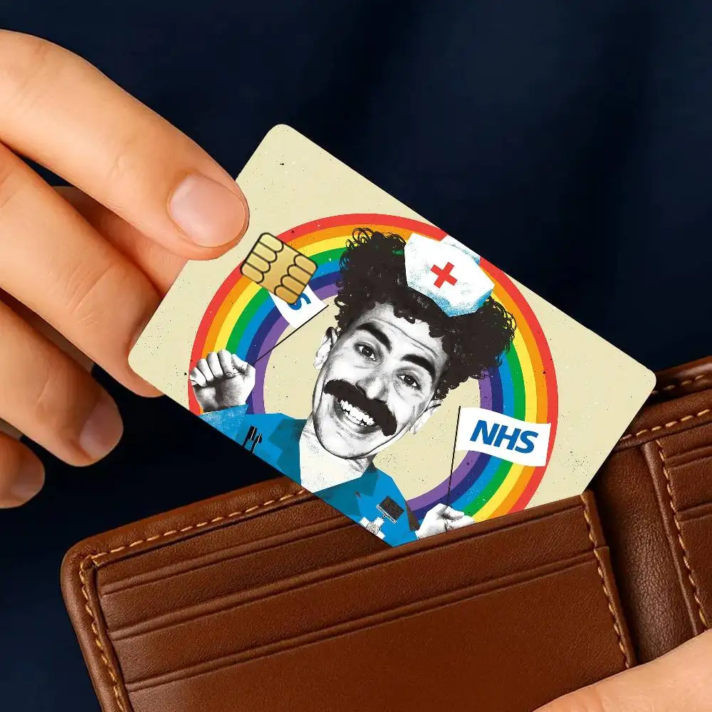 Funny B-Borat Very Nice Meme Credit Card for Bank Debit Decorative Protection 4PCS Anti-scratch Waterproof Stickers Bus Subway