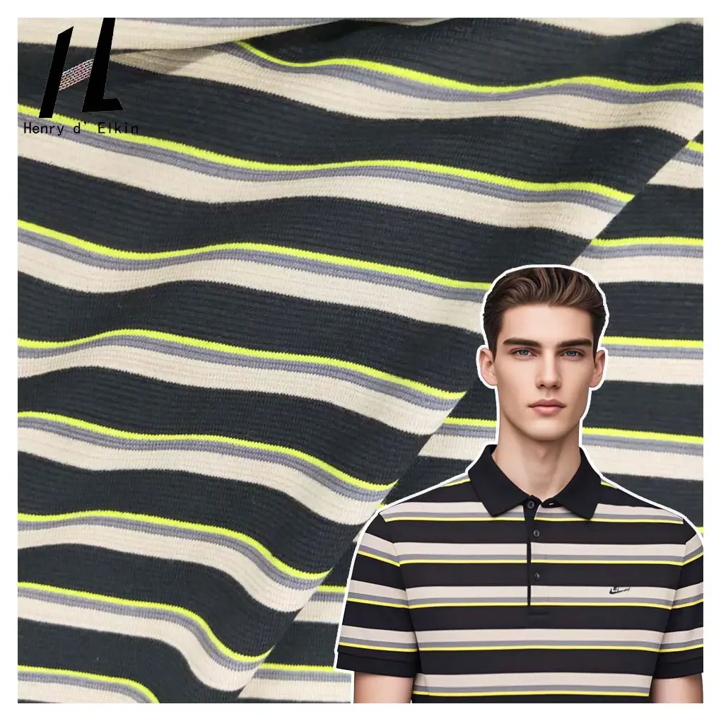 

Cotton-Polyester Blend Eye-Catching Neon Striped Knitted Fabrics for Stylish and Dynamic Sports Suits