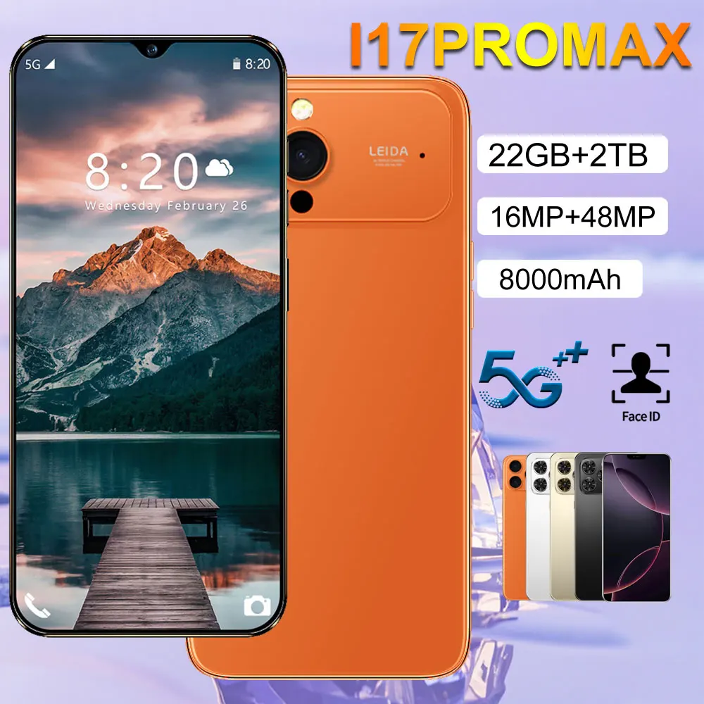 2026 كمبيوتر لوحي جديد لـ i17 Pro Max 7.3 بوصة HD 8000 مللي أمبير بطارية 5G بطاقة مزدوجة 16MP + 48MP أندرويد واي فاي نظام تحديد المواقع جوجل