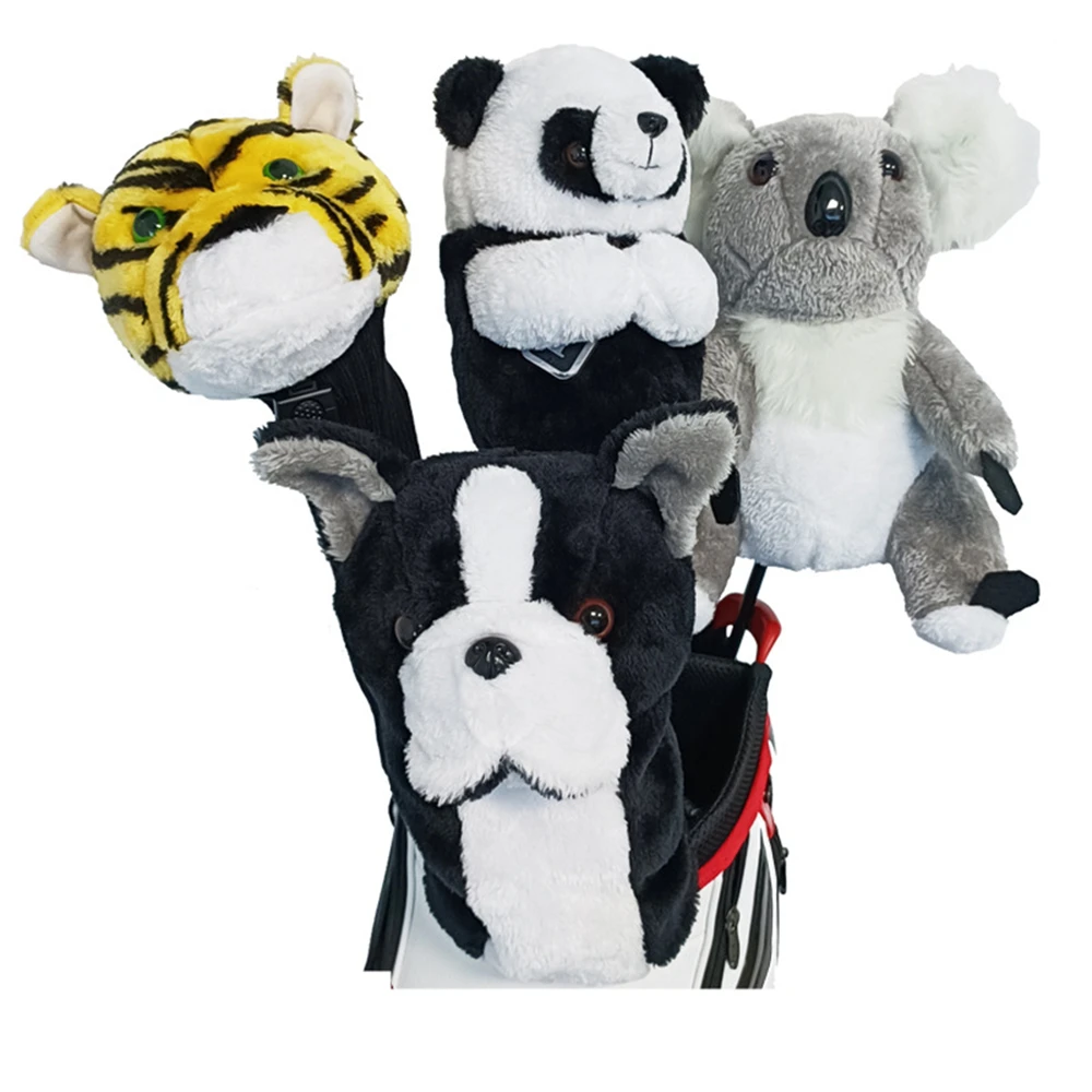 Golf Club Headcover Dieren Pop, Polyester Materiaal, Houten Hoofd Covers, #1 Driver, Hout, Koala, Hond, Tijger, Panda, Shiba