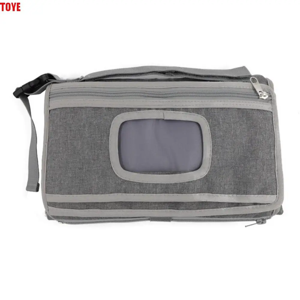 وسادة تغيير الحفاضات للأطفال بلون سادة 3 في 1 محطة تغيير السفر لحديثي الولادة متعددة الوظائف مع جيوب مناديل مقاومة للماء #1