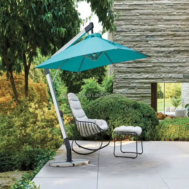 

Furniture Durable Outdoor Patio Used Led Light Solar Beach Parasol Umbrella Led Solar pool side Umbrella