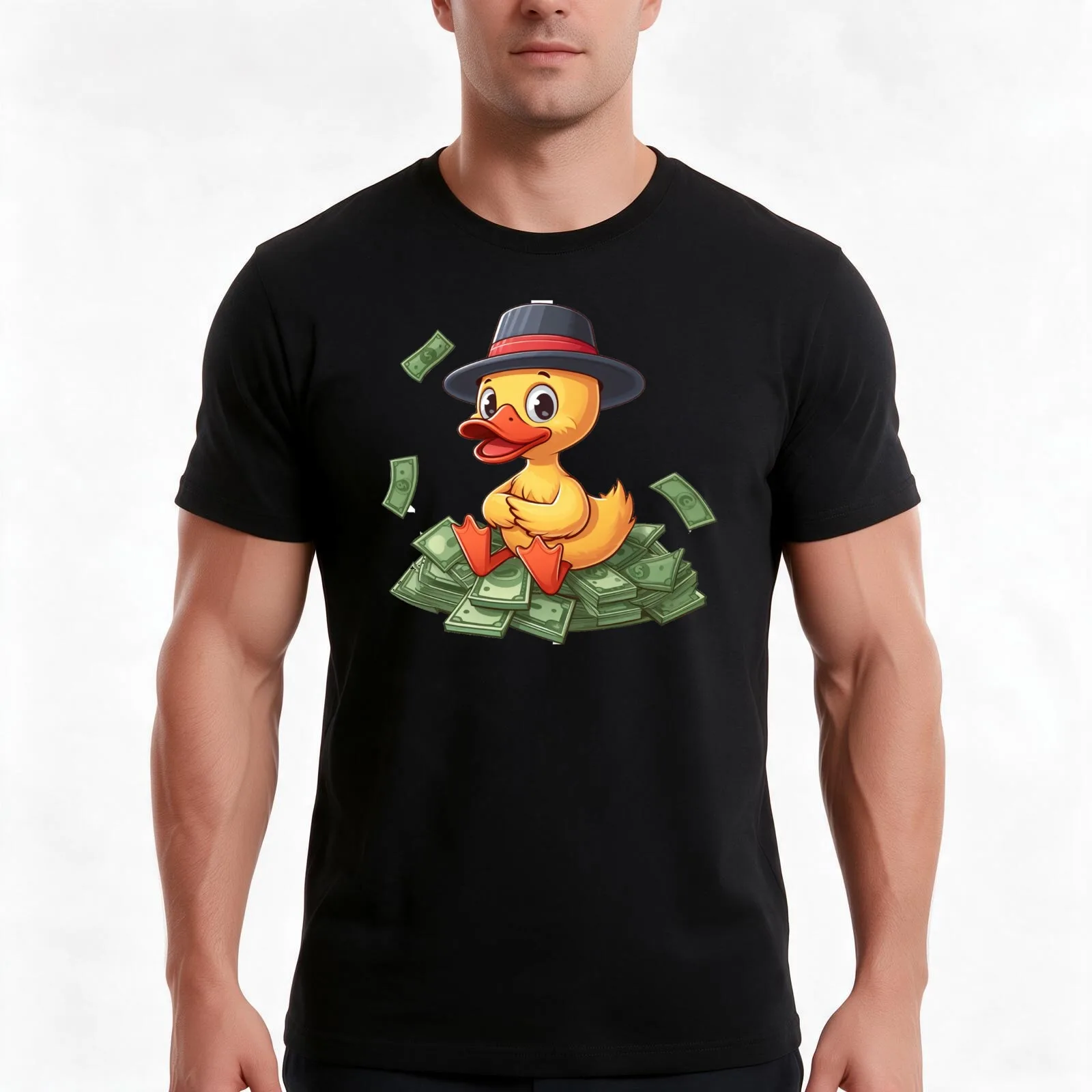 GREEDY DUCKER MK.2 T-Shirt Summer Casual Cotton Tee Oversized Streetwear Tops Vintage Graphic Print Loose Fit Short Sleeve