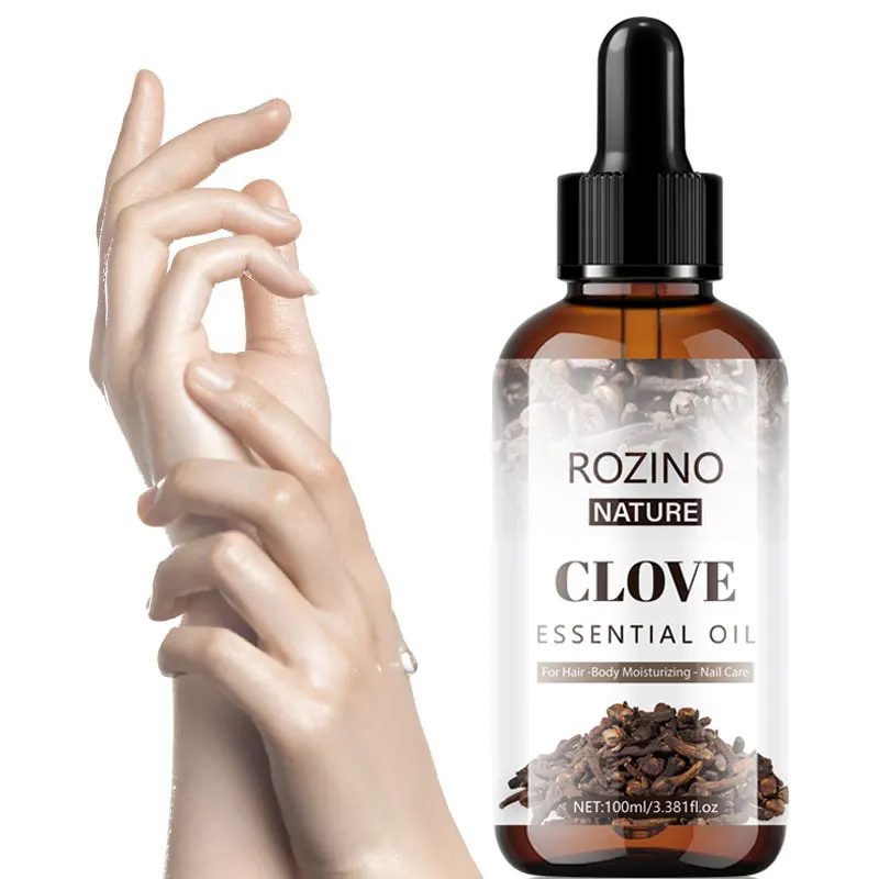 100ml Clove Essential Oil: Powerful Moisturizer, Natural Plant Formula, Base Essential Oil, Suitable for Massage, Skin Care, Bathing, Face, Body, Nails, Hair, and Eyelash Care, Unisex
