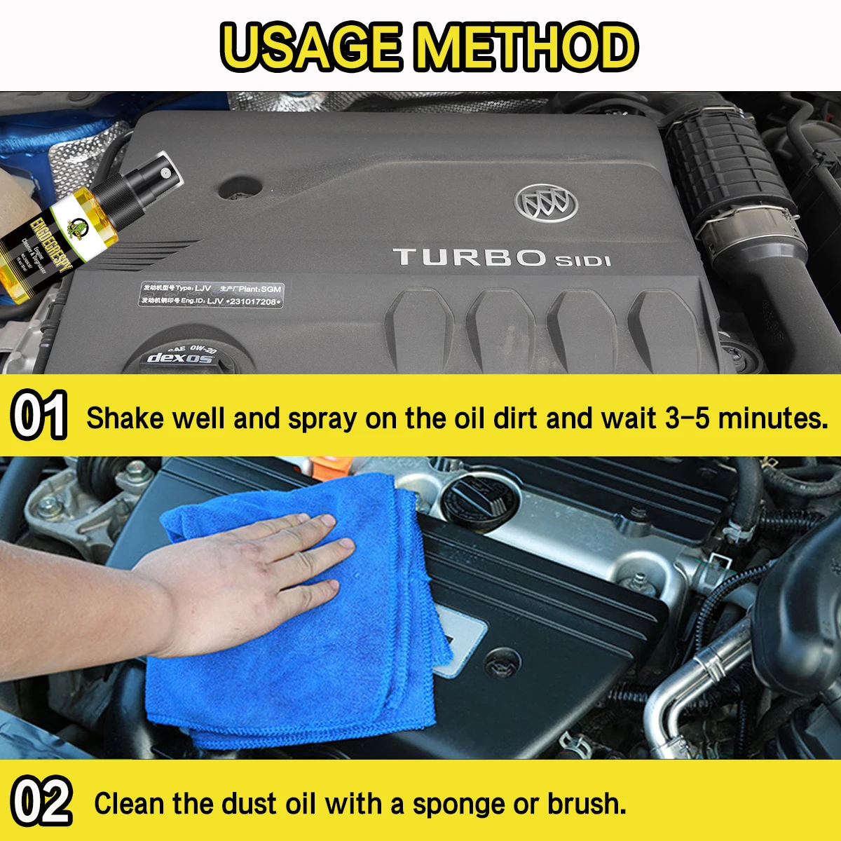 Engine Bay Cleaner Powerful Decontamination Deep Degreasing Remover Heavy Oil Dust Clean Spray Car Cleaning Product Engdegrespy