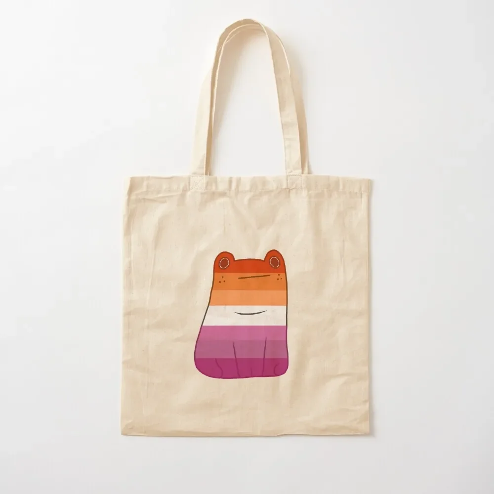 Lesbian Pride Frog Tote Bag woman shopping bag shopper bags Fabric bag