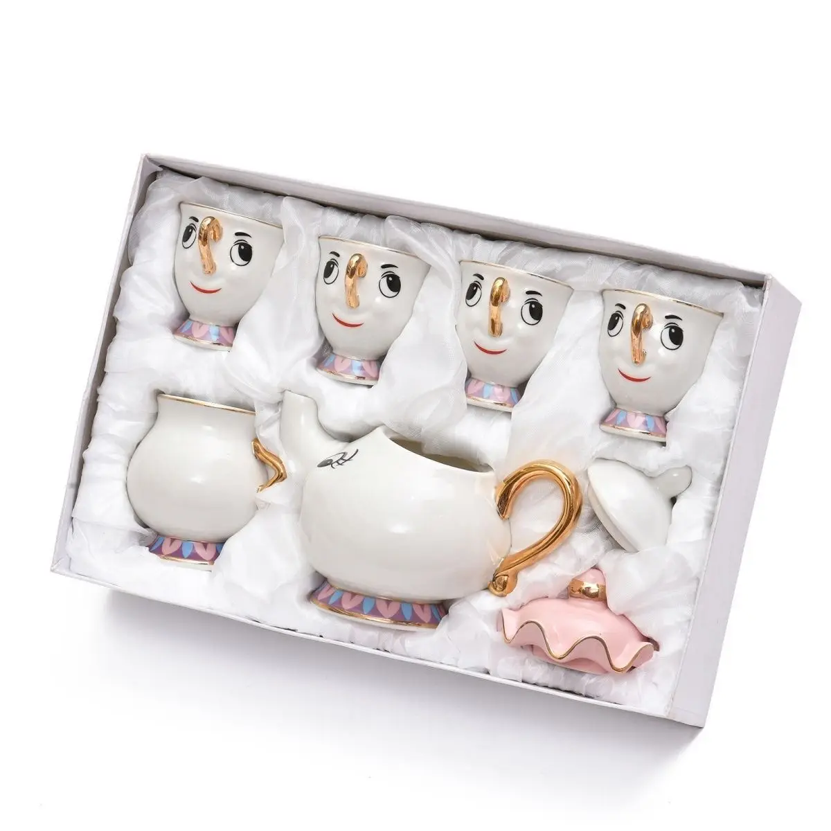 Mug, teapot, ceramic gold-plated water cup, Mrs. Archie cup, six-piece heat-resistant gift box can be used for afternoon tea