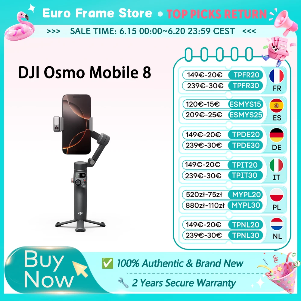 Estabilizador de Gimbal para Teléfono Inteligente DJI Osmo Mobile 8 OM8, Gimbal de 3 Ejes para Teléfono Móvil, Marca Original, Nuevo OM8