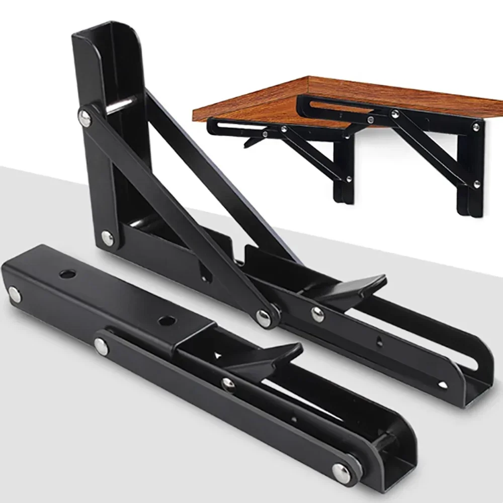 2Pcs Cold-rolled Steel Tripod Bracket 8/10/12/14/16/18/20 Inch L-Shaped Thickened Angle Bracket Foldable Right Angle Bracket