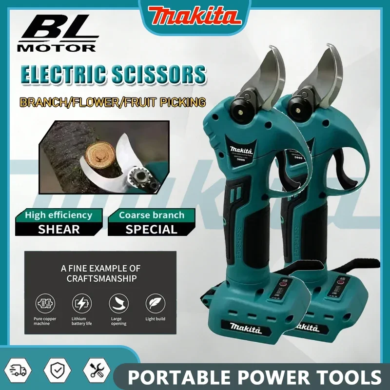 

Makita Brushless Electric Pruner 4 Gears Cordless Handheld Orchard Shrub Pruning Tree Branches Cutter For 18V Battery