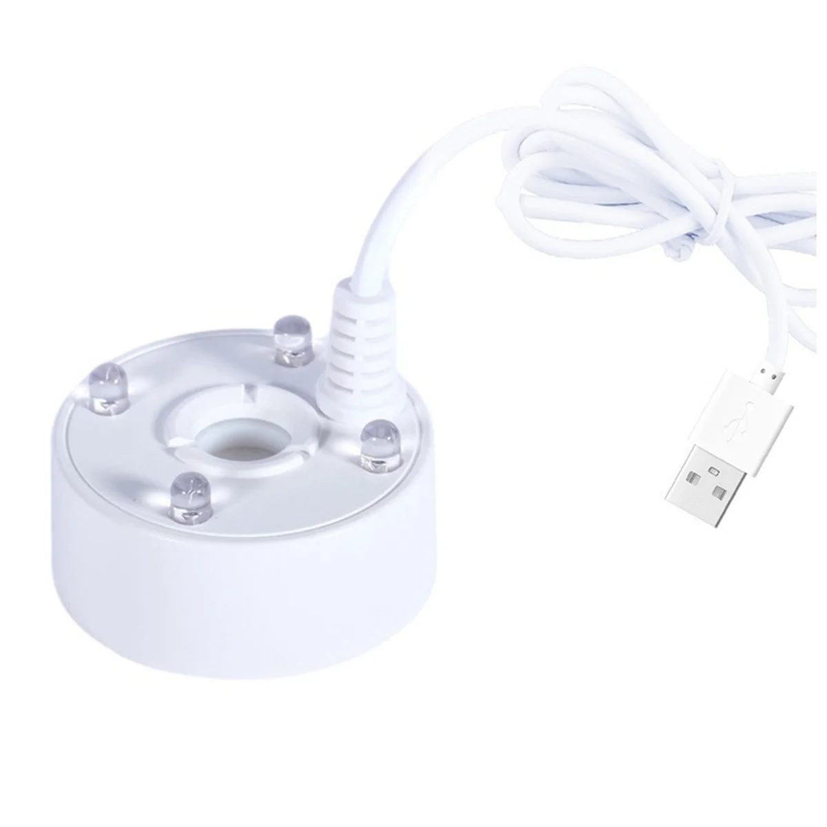 Fabricante de névoa, porta usb 4 cores luzes led mini senhor máquina de nevoeiro, fonte interna jardim lagoa água fogger atomizador branco