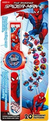 Hot selling new Disney 20 image projection watch Spider Man children's cartoon electronic watch projection toy creative watch