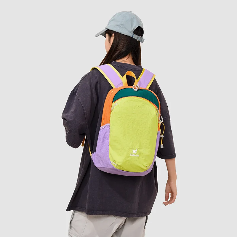 Women Color Block Backpack Female Ultralight Hiking Bag Ladies Outdoor Sport Daypack Lightweight Nylon Travel Rucksack Pack