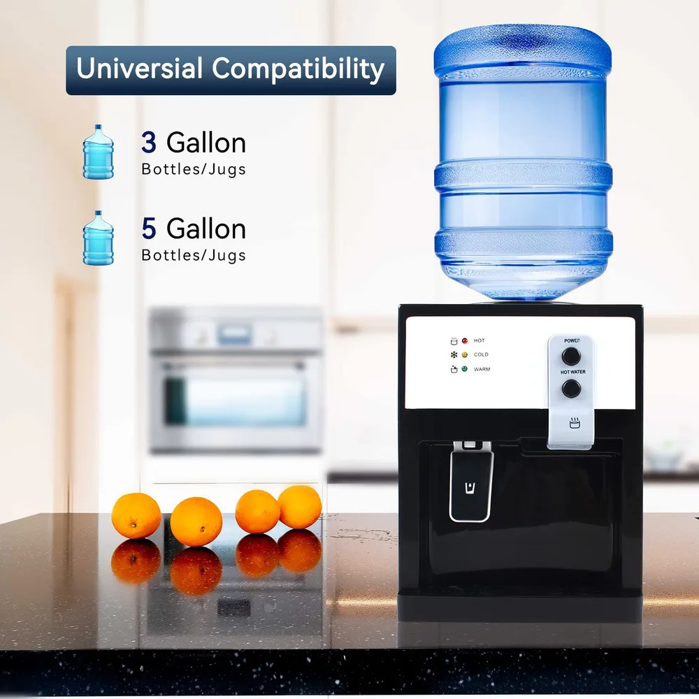 Hot Cold Water Dispenser Top Loading Water Cooler Dispenser 5 Gallon Countertop Water Cooler Dispenser 3 Temperature Settings