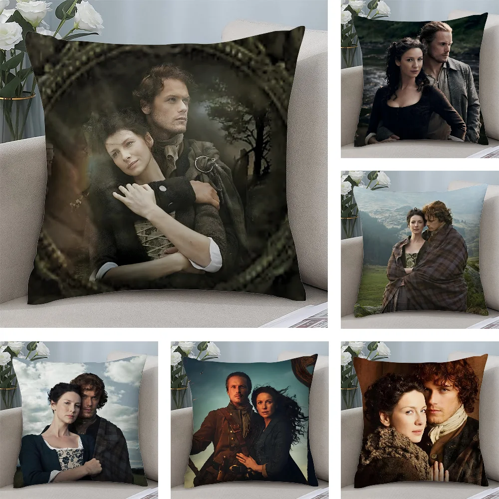 

TV Series O-Outlander Pillow Case Short Plush Pillow Covers Sofa Decorative Gift Home Double-sided Printing Cushion Cover