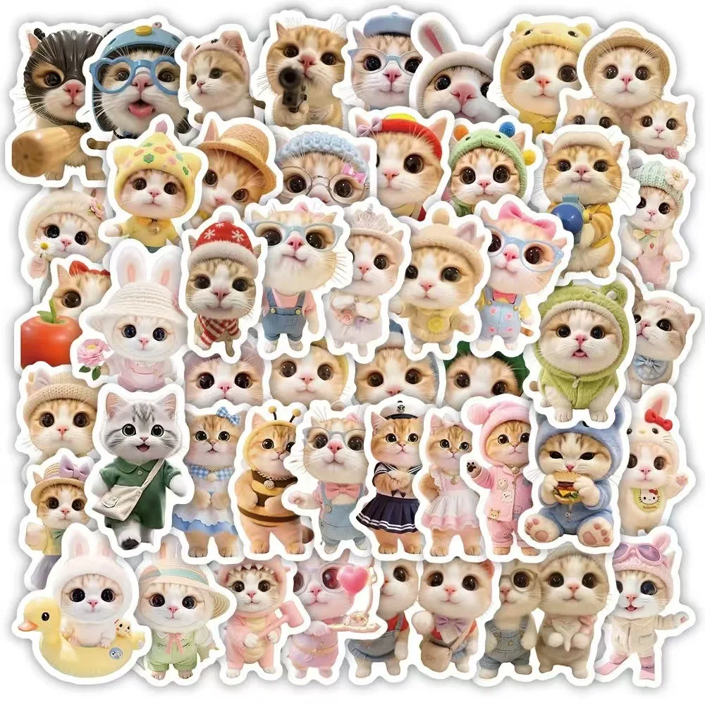 

Набор из 70 милых наклеек с котятами Nihao, водонепроницаемые стикеры с кошками для дневников, ноутбуков, чехлов для телефонов, скейтбордов, оптом, в подарок