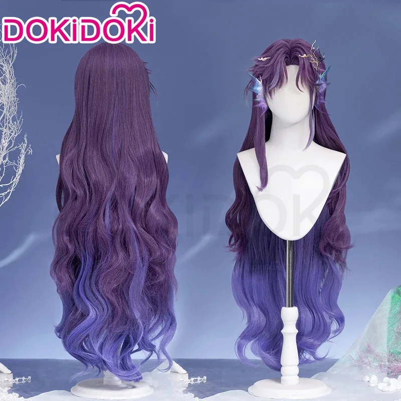 LQXavier Rafayel MC شعر مستعار لعبة الحب والمساحة العميقة DokiDoki Xavier King الرجال الأرجواني 100 سنتيمتر الشعر الطويل المغمور الكسوف Rafayel Cospla