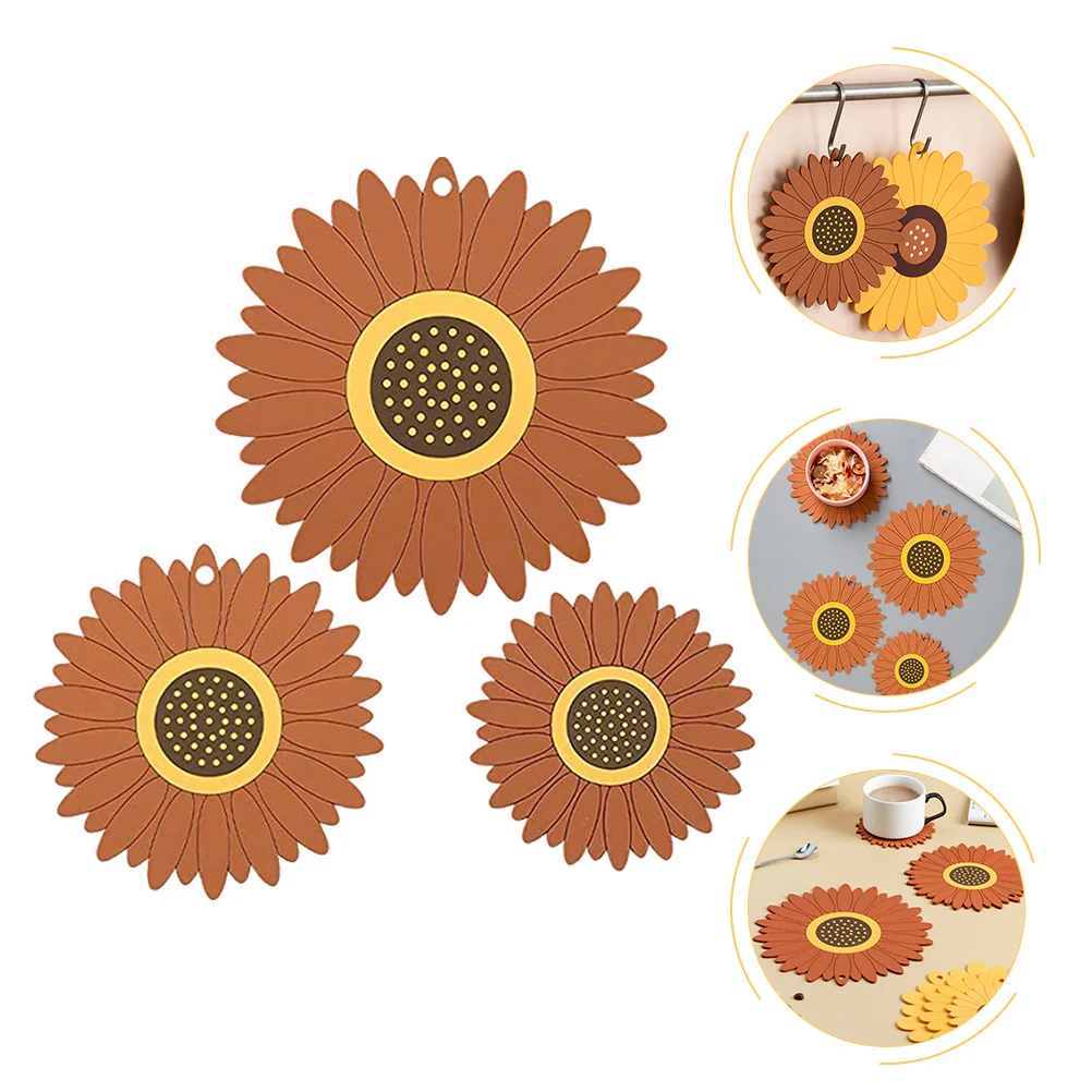 

3 Pcs Pot Cushion Thermal Coaster Warming Mat for Food Dishes Slip Pads Holders Flower Place Hot Pan Cup Anti-scald