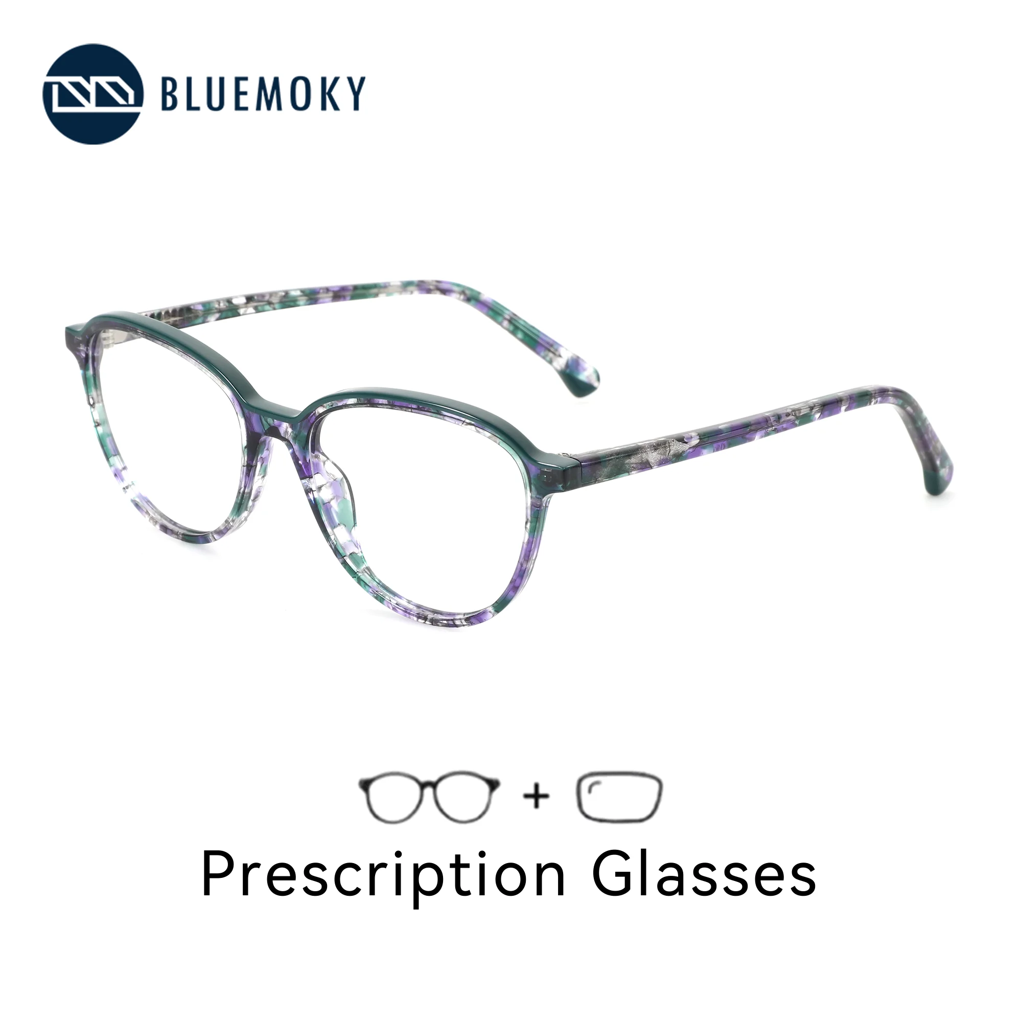 BLUEMOKY Acetate Cat Eye Prescription Glasses For Women Progressive Lenses Myopia Graduated Optical Eyeglasses