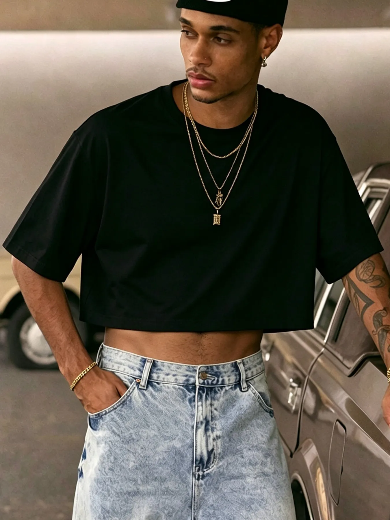 Basic All-Match T-Shirts Mens Solid Comfortable Crop Top Unisex Casual Loose Short Sleeve Street Sport Tee Summer Cotton Clothes