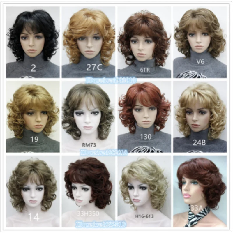 

НОВЫЙ женский черный короткий вьющийся синтетический женский парик с каштановыми волосами для вечеринки