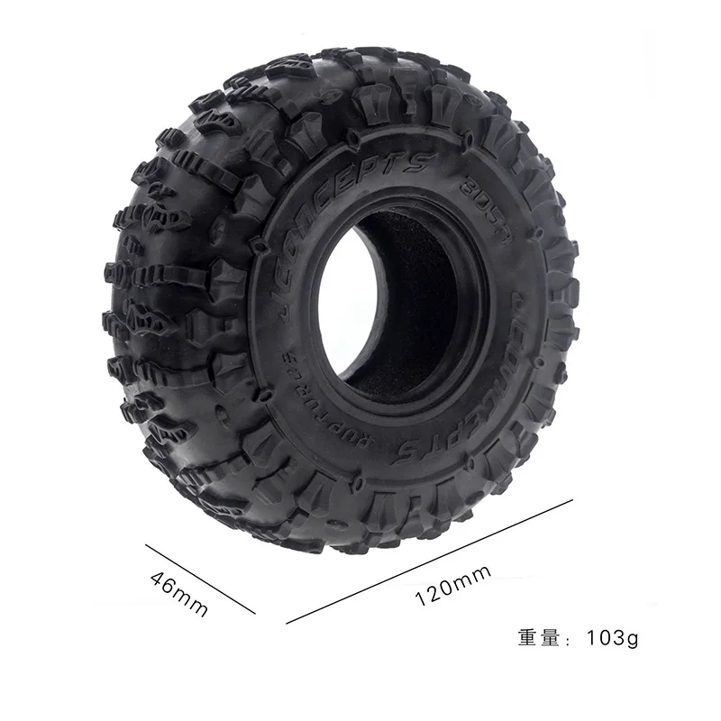 RC 4pcs 1.9 Inch Jconcepts Rubber Tyre 1.9 Wheel Tires 123x49.5mm For 1/10 Rc Crawler Trax Trx4 Trx6 Axial Scx10 Axi03007 90046