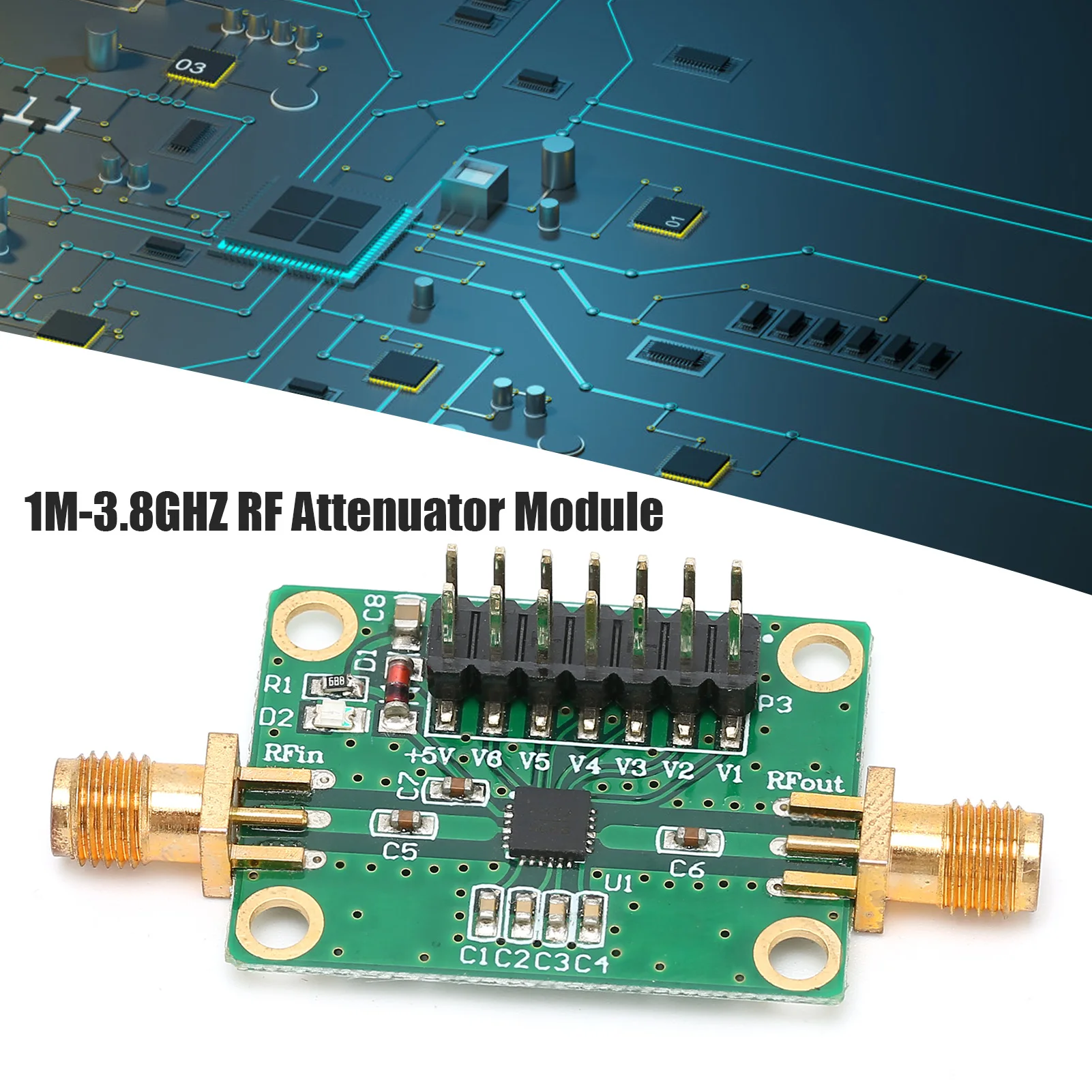Eletrical Supplies RF Attenuator Module Digital Programmable Control Board 0.5dB Step 1M-3.8GHz HMC472 RF Attenuator Module
