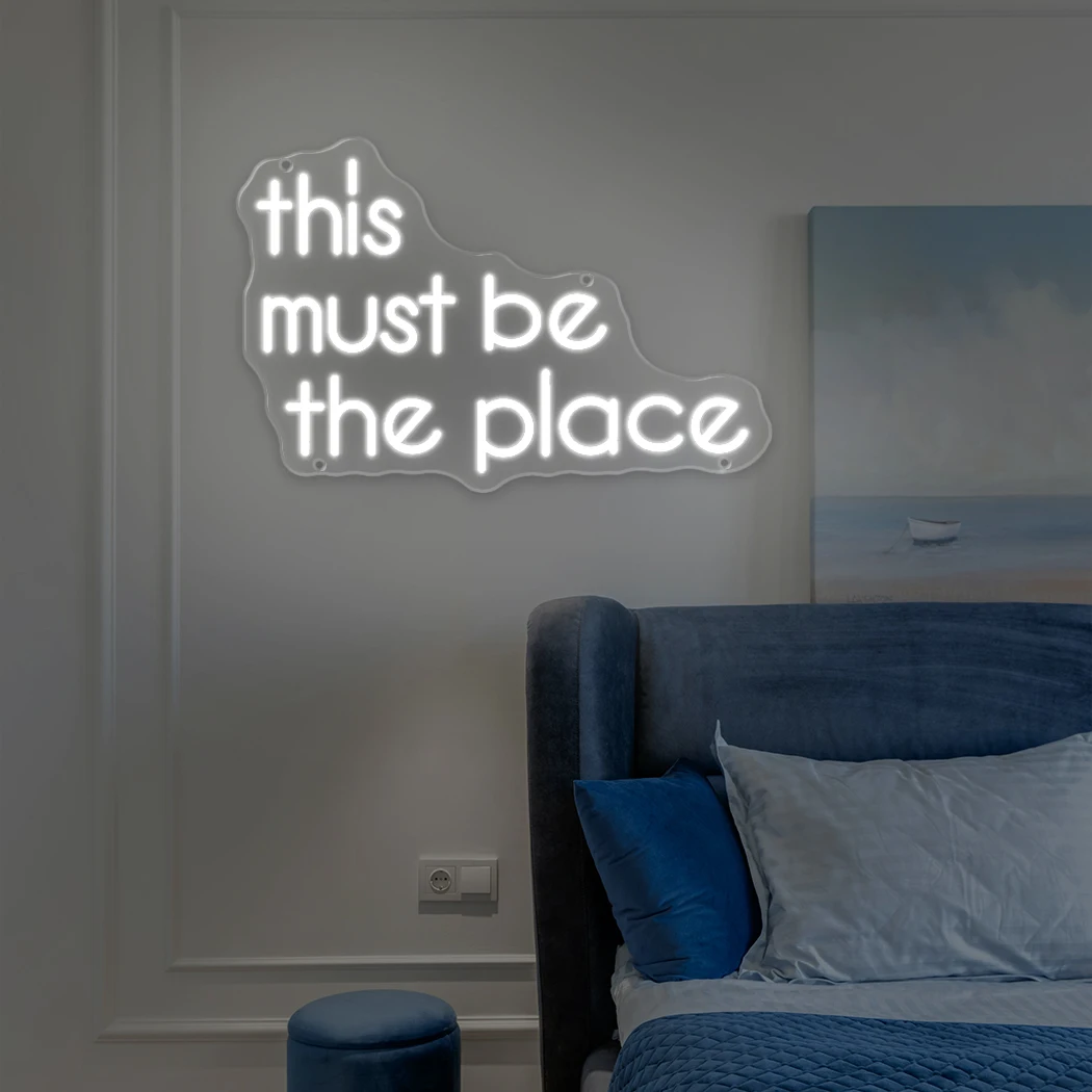 thismust be the place Shaped Led Neon Sign USB Power Acrylic Lamp For Bar Shop Office Wedding Room Home Indicator Wall Decor Lig