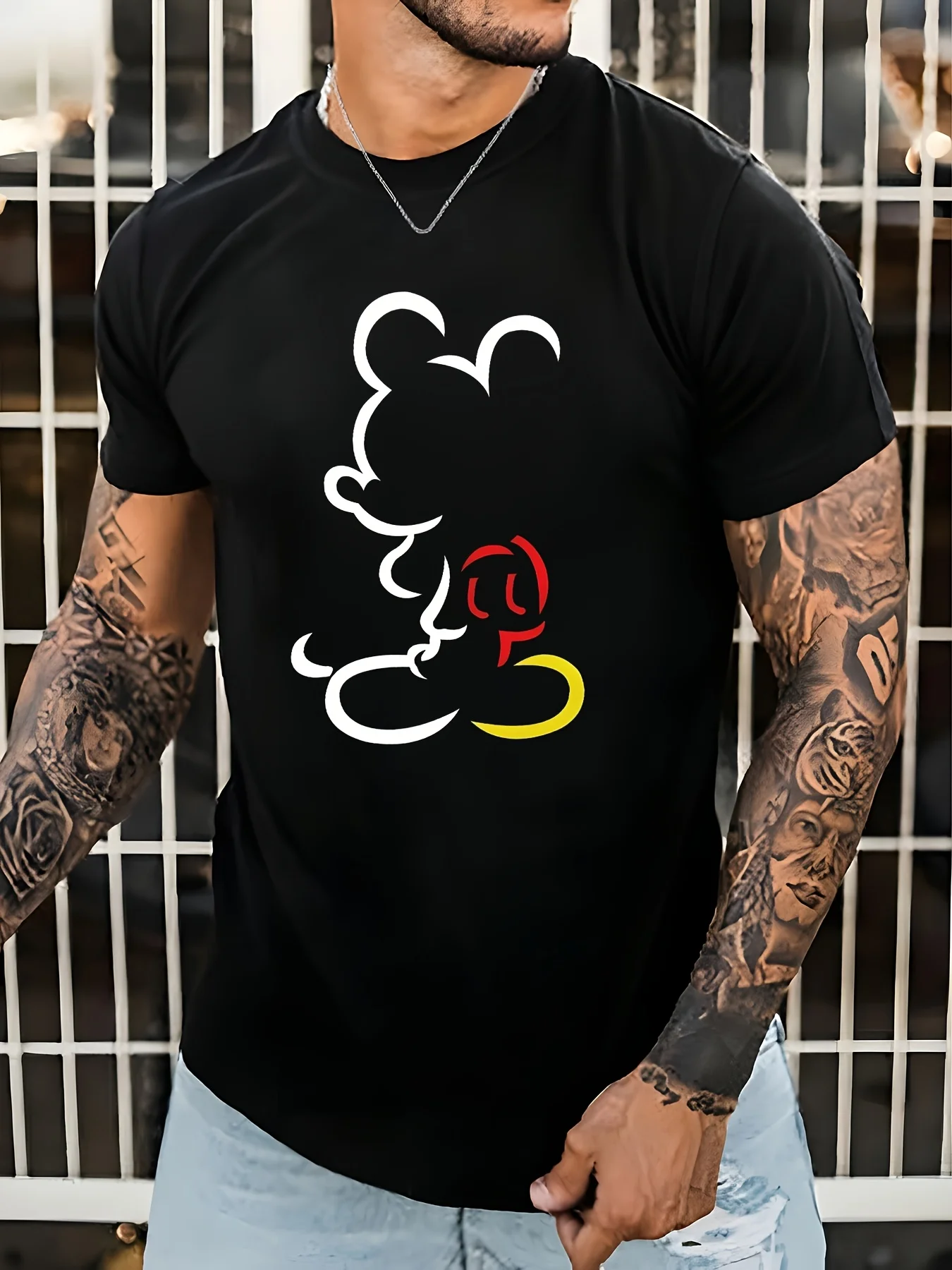 Koszulka letnia z krótkim rękawem dla chłopców i dziewcząt, z motywem Myszki Miki Disneya, kreskówka animowana, codzienna, sportowa, wygodna, rodzinna, dla rodziców i dzieci.