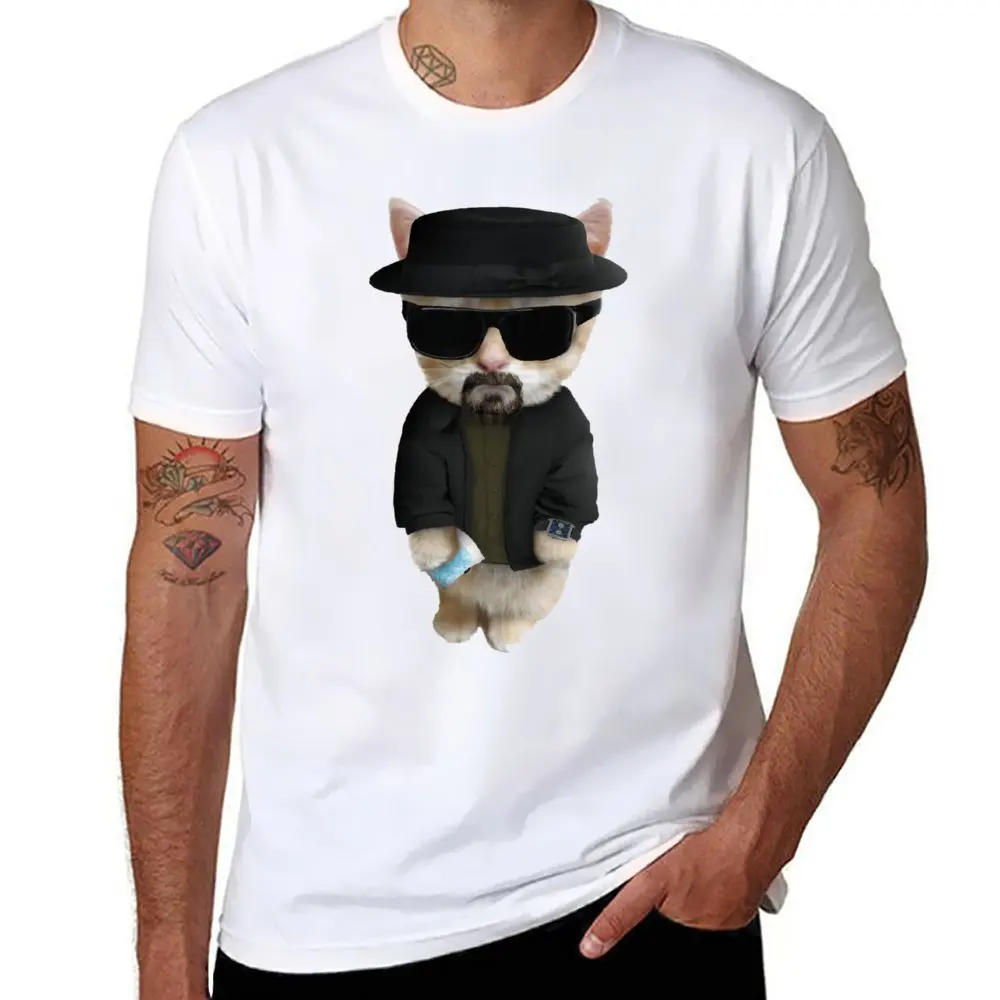 Walter White Heisenberg Kitty for Sale Tshirt Top Quality T-shirt Harajuku  Move  Nerd Leisure USA Size