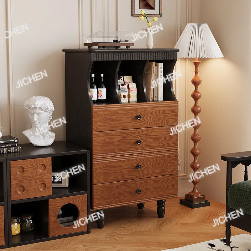 

Средневековый четырехколесный шкаф из массива дерева, французский обеденный боковой шкаф в стиле ретро, настенный шкаф для хранения в спальне