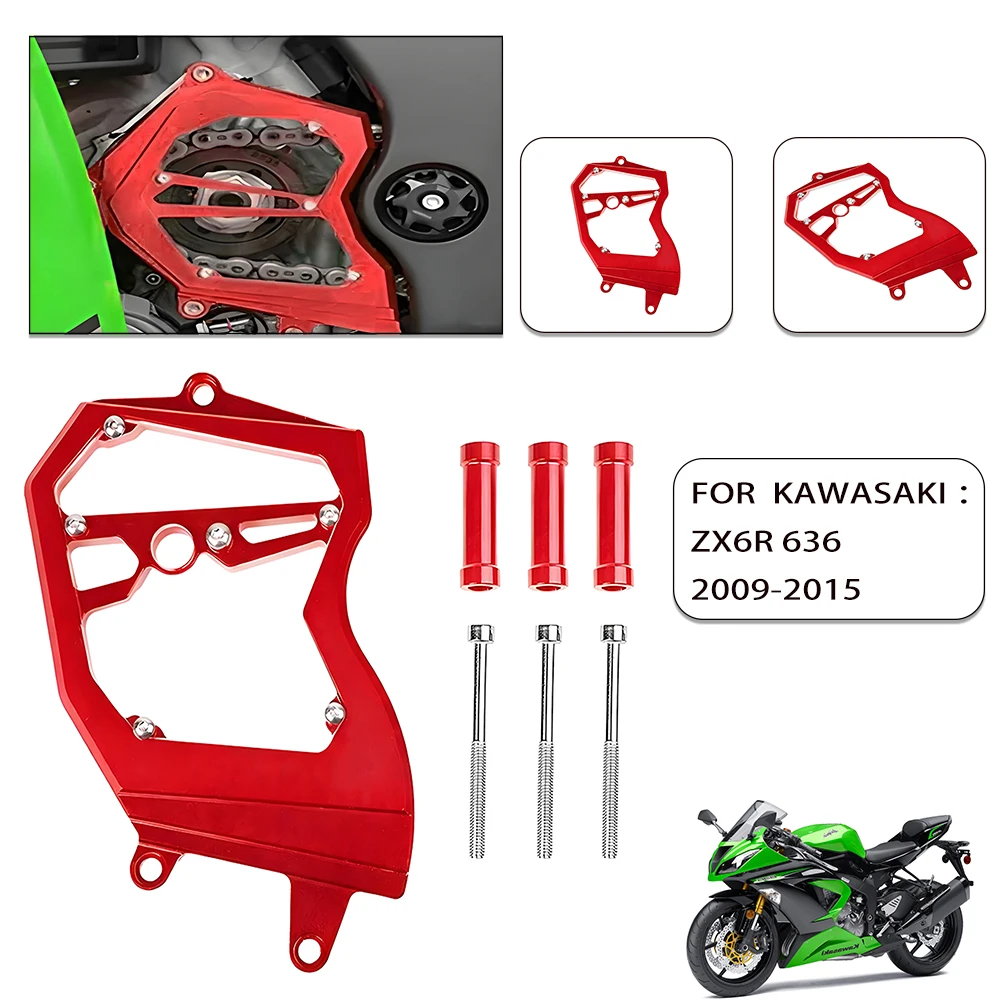 Motorcycle Front Sprocket Chain Guard Gear Protection Cover For Kawasaki ZX-6R 636 ZX636 2009-2015 10 11 12 13 14 Accessories