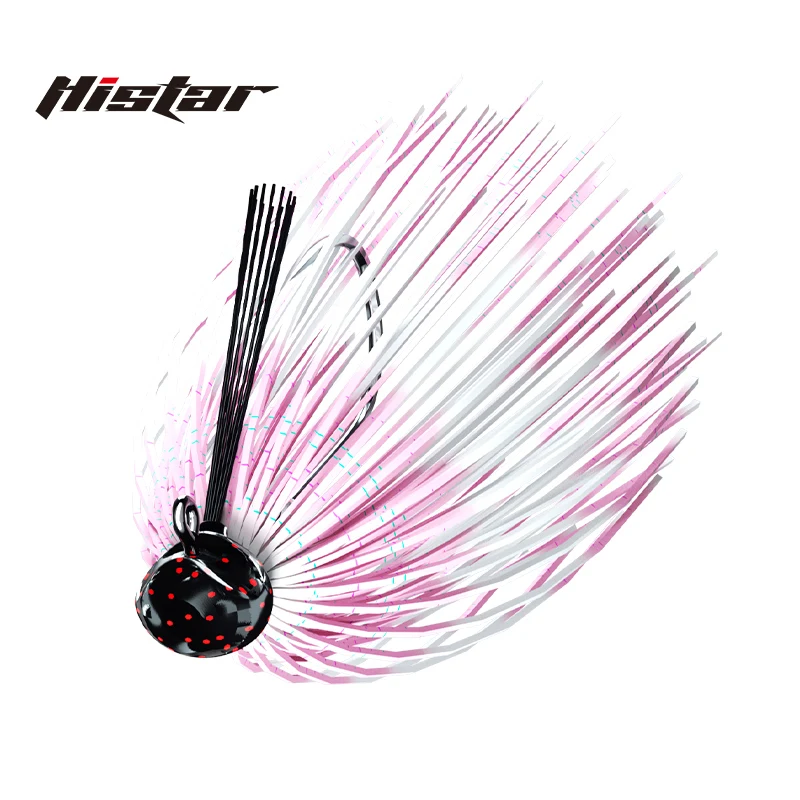 Histar 1 pc High Quality Bearded Man Jig Fishing Lure Metal Lead Head Hook Rotating Rubber Silk Skirt Saltwater Freshwater