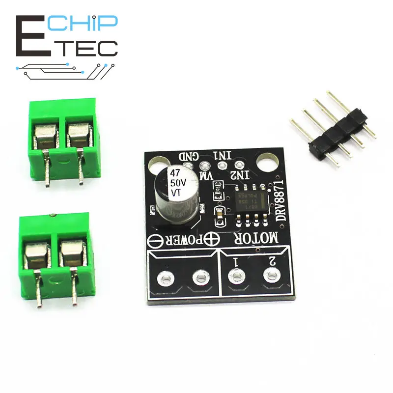 

DRV8871 H-Bridge Brushed DC Motor Driver Breakout Board for Arduino PWM Control 3.6A Max Internal Current Sense 6.5V to 45V