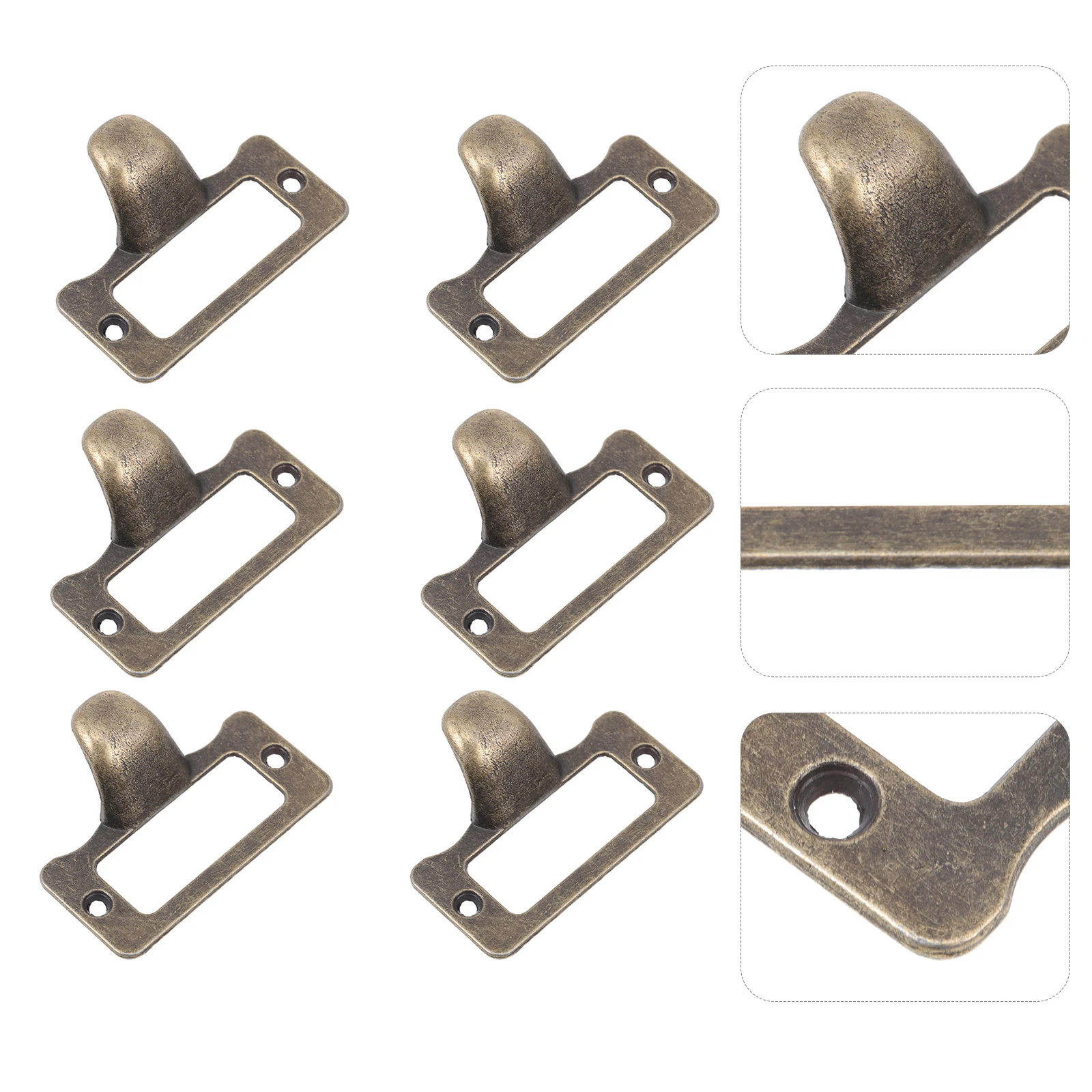 

1 Set Vintage Drawer Label Frame Zinc Alloy Cabinet Pulling Handle Medicine Chest Tag Holder Creative Name Cards Slot For Home