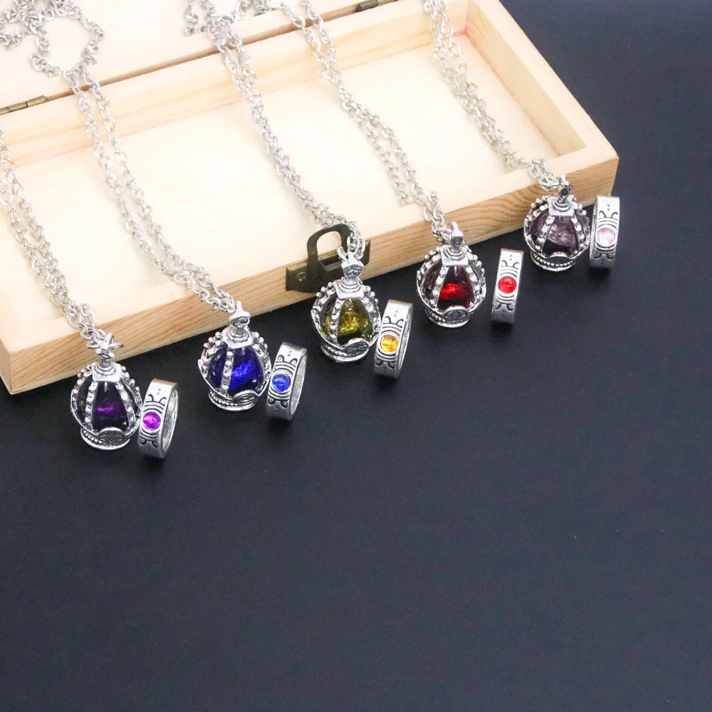 Anime Puella Magi Madoka Magica Cosplay Soul Gem necklace Soul Gem ring set Anime costume props jewelry gift