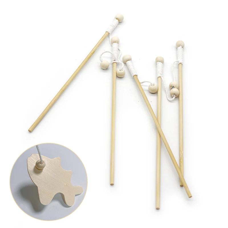 5pcs ไม้แม่เหล็กตกปลา Rod ของเล่นเด็ก Early การศึกษาเด็ก Interactive Fishing Rod