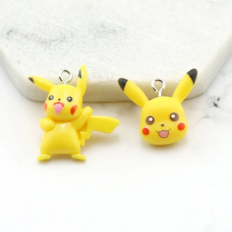 20pcs Pokemon Resin Pendant Simulation Mini Pikachu Earrings, Earrings, Keychain Pendant Decoration DIY Jewelry Accessories