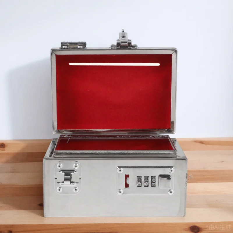 

Password Piggy Bank Stainless Steel Money Saving Box for Adults Unbreakable Metal Coin Bank Compact Design for Home Office